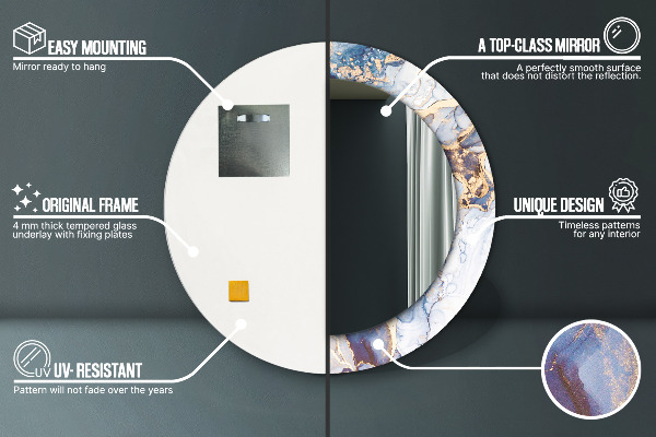 Runder spiegel aufdruck Abstrakte flüssige Kunst