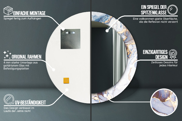 Runder spiegel aufdruck Abstrakte flüssige Kunst