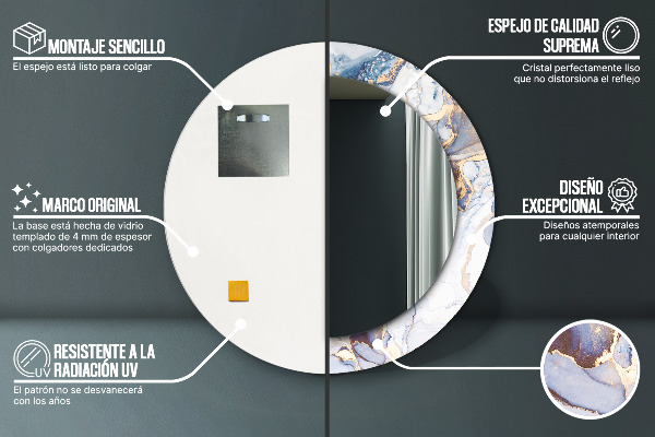 Runder spiegel aufdruck Abstrakte flüssige Kunst