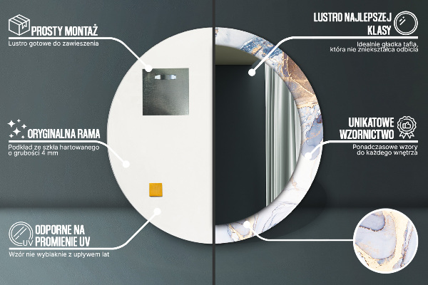 Runder spiegel aufdruck Abstrakte flüssige Kunst