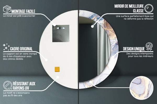 Runder spiegel aufdruck Abstrakte flüssige Kunst