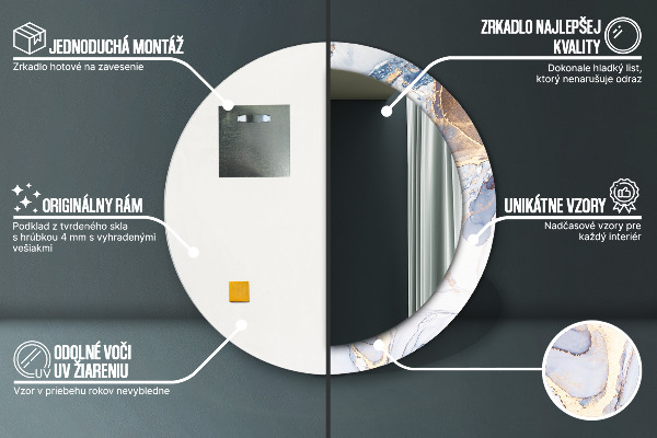 Runder spiegel aufdruck Abstrakte flüssige Kunst