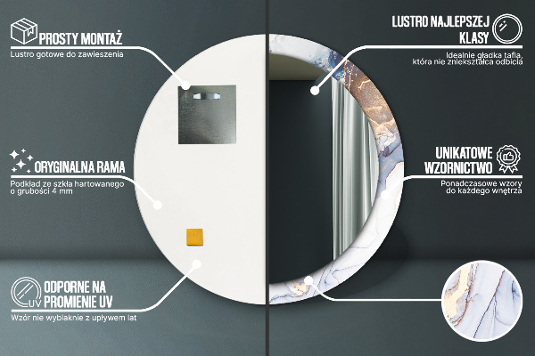 Runder spiegel aufdruck Abstrakte flüssige Kunst