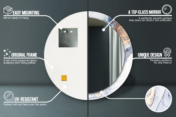 Runder spiegel aufdruck Abstrakte flüssige Kunst