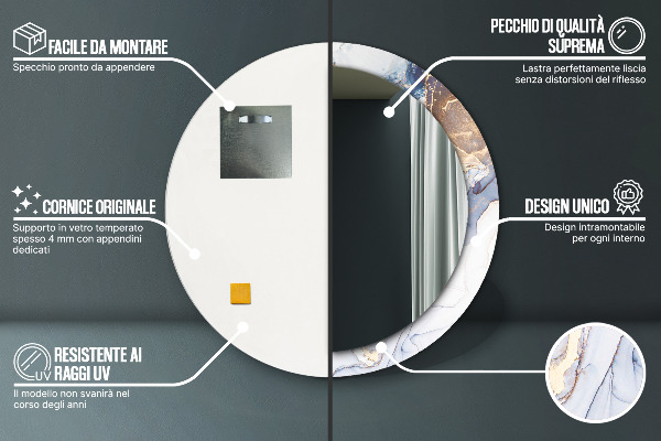 Runder spiegel aufdruck Abstrakte flüssige Kunst