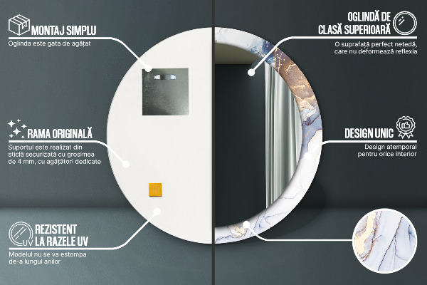 Runder spiegel aufdruck Abstrakte flüssige Kunst