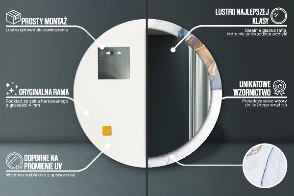 Runder spiegel aufdruck Abstrakte flüssige Kunst