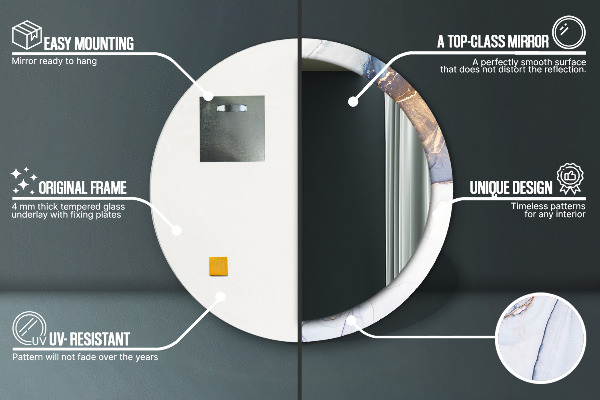 Runder spiegel aufdruck Abstrakte flüssige Kunst