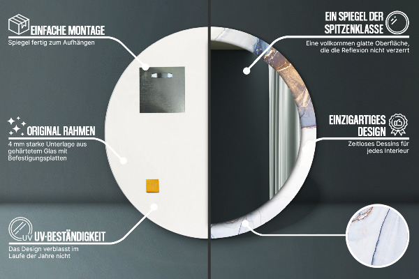 Runder spiegel aufdruck Abstrakte flüssige Kunst