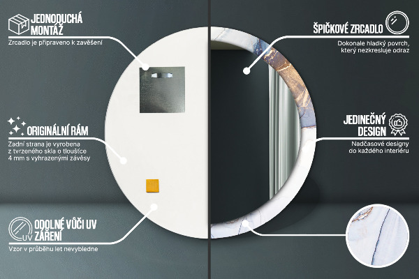 Runder spiegel aufdruck Abstrakte flüssige Kunst