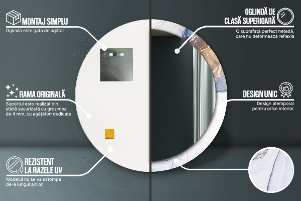 Runder spiegel aufdruck Abstrakte flüssige Kunst