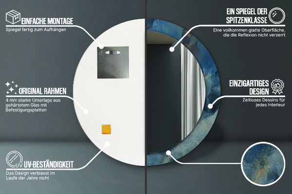 Runder spiegel mit dekoration Marmor onyx