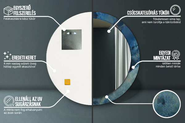 Runder spiegel mit dekoration Marmor onyx