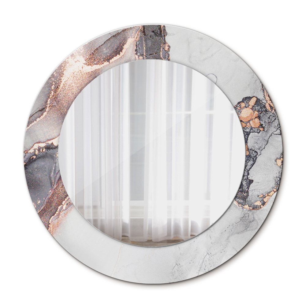 Runder spiegel mit dekoration Zusammenfassung Flüssigkeit