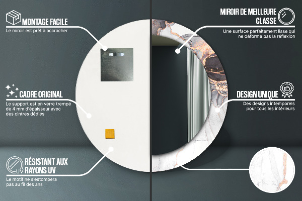 Runder spiegel mit dekoration Zusammenfassung Flüssigkeit