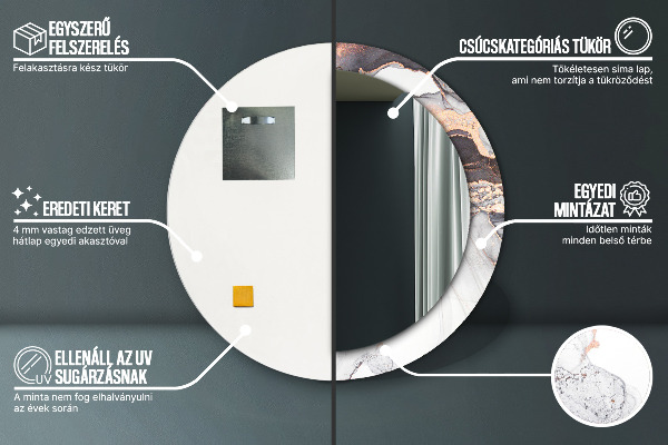 Runder spiegel mit dekoration Zusammenfassung Flüssigkeit