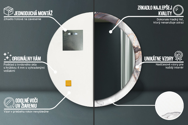 Runder spiegel mit dekoration Zusammenfassung Flüssigkeit