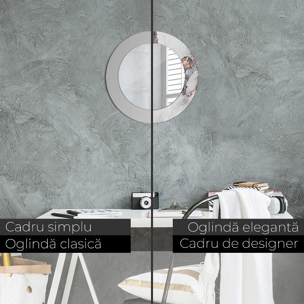 Runder spiegel mit dekoration Zusammenfassung Flüssigkeit