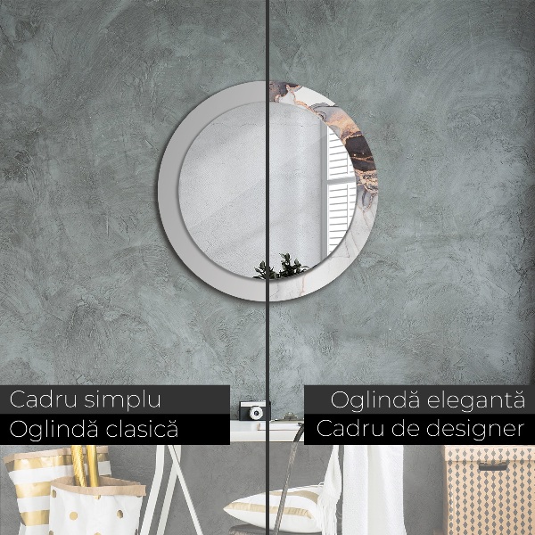 Runder spiegel mit dekoration Zusammenfassung Flüssigkeit