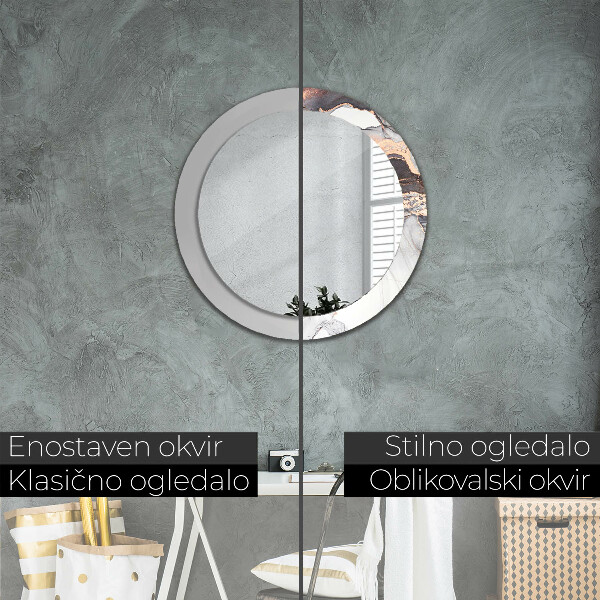 Runder spiegel mit dekoration Zusammenfassung Flüssigkeit