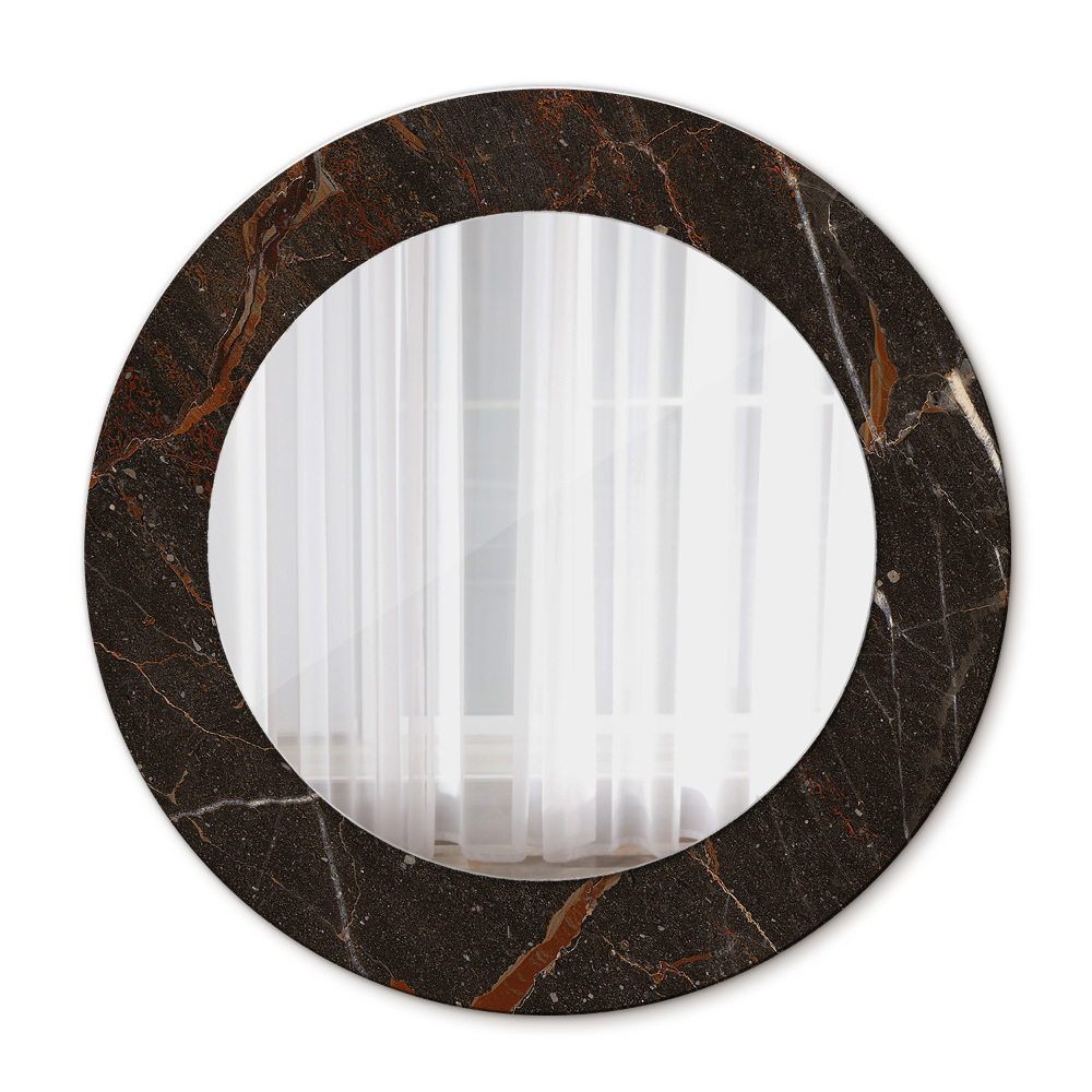 Runder spiegel mit dekoration Brauner Marmor