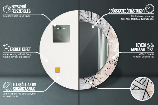 Runder spiegel mit dekoration Tiere ab