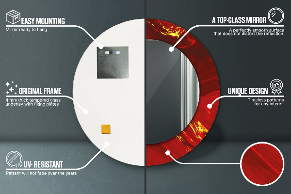 Runder spiegel mit dekoration Roter Marmor