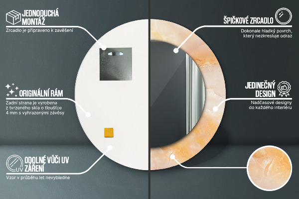 Runder spiegel mit dekoration Marmor onyx