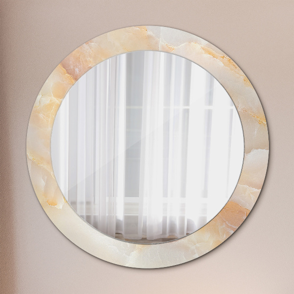 Runder spiegel mit dekoration Marmor onyx