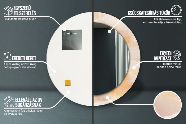 Runder spiegel mit dekoration Marmor onyx