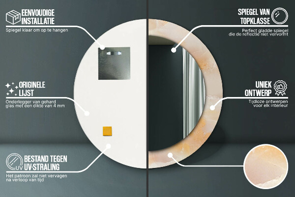 Runder spiegel mit dekoration Marmor onyx