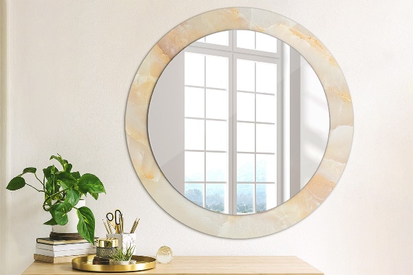 Runder spiegel mit dekoration Marmor onyx