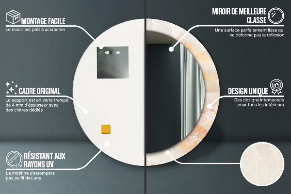 Runder spiegel mit dekoration Marmor onyx