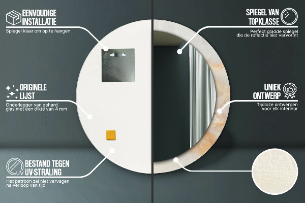 Runder spiegel mit dekoration Marmor onyx