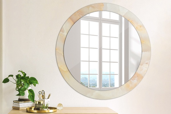 Runder spiegel mit dekoration Marmor onyx