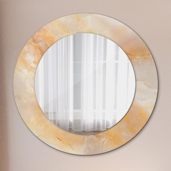 Runder spiegel mit dekoration Marmor onyx
