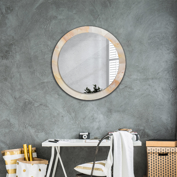 Runder spiegel mit dekoration Marmor onyx