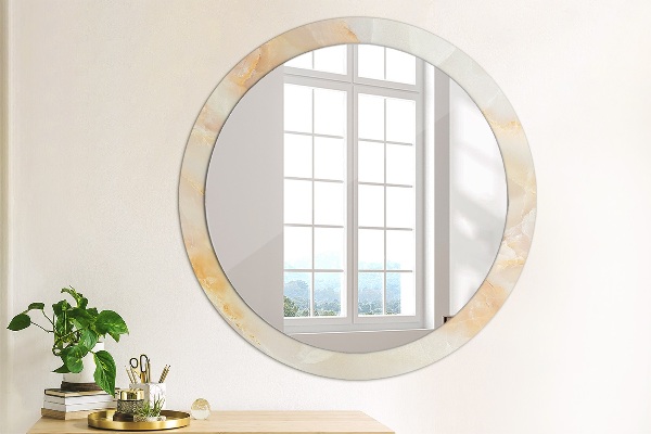 Runder spiegel mit dekoration Marmor onyx