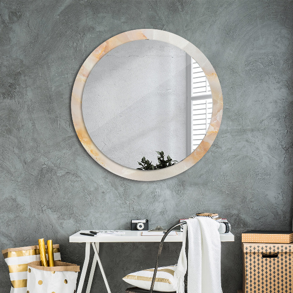 Runder spiegel mit dekoration Marmor onyx