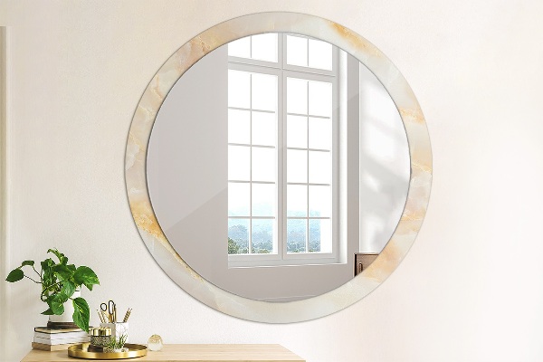 Runder spiegel mit dekoration Marmor onyx