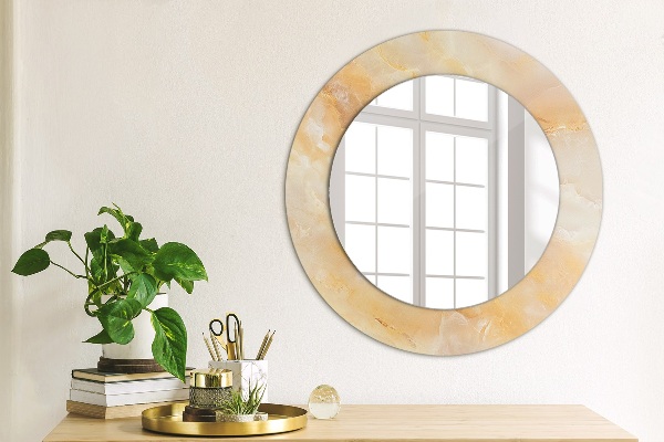 Runder spiegel mit dekoration Marmor onyx