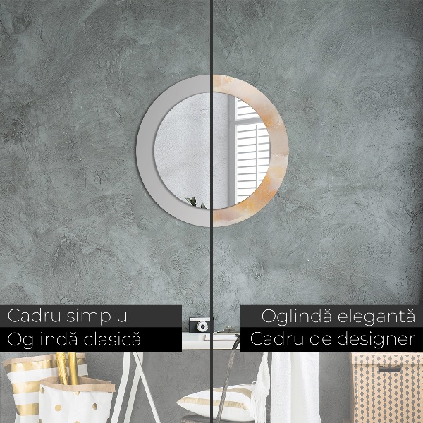 Runder spiegel mit dekoration Marmor onyx