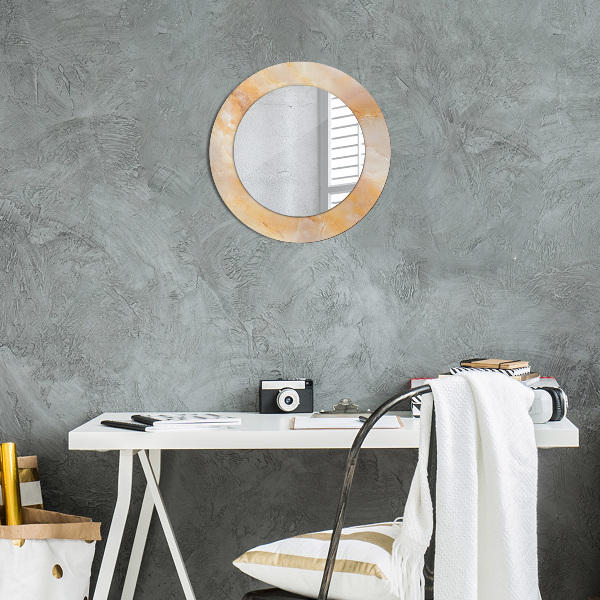 Runder spiegel mit dekoration Marmor onyx