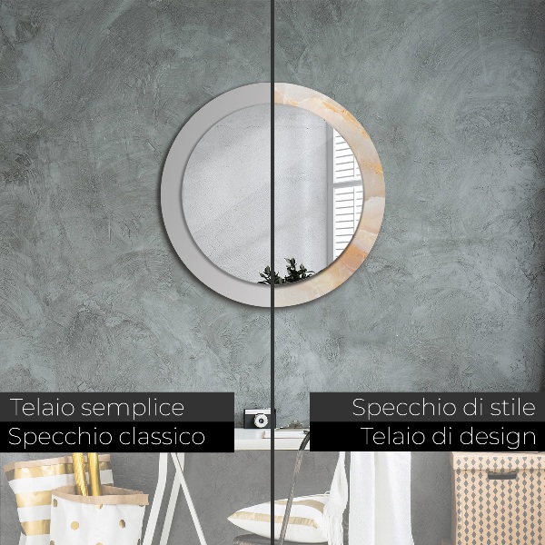 Runder spiegel mit dekoration Marmor onyx