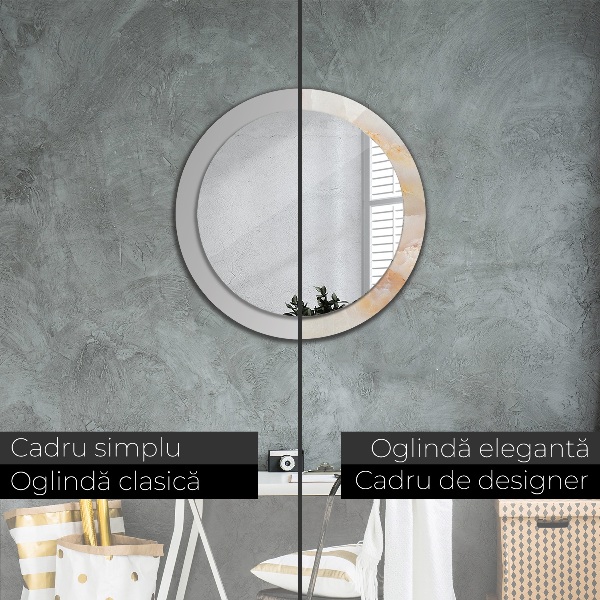 Runder spiegel mit dekoration Marmor onyx