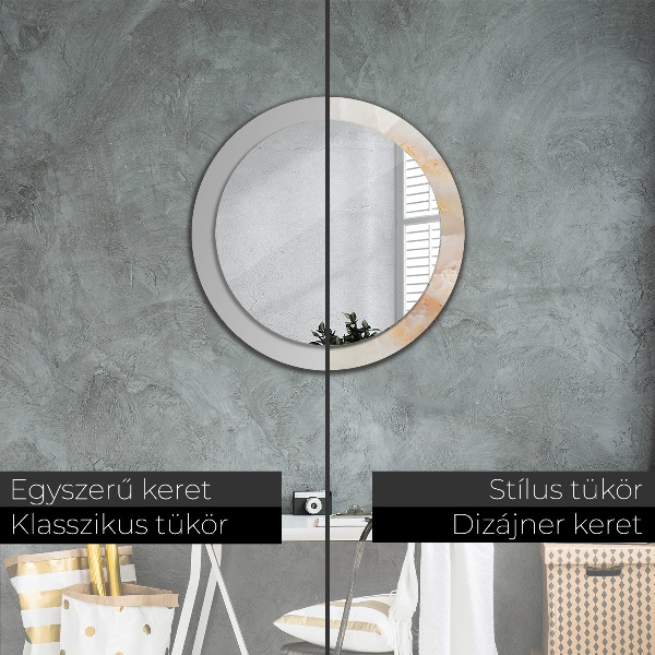 Runder spiegel mit dekoration Marmor onyx