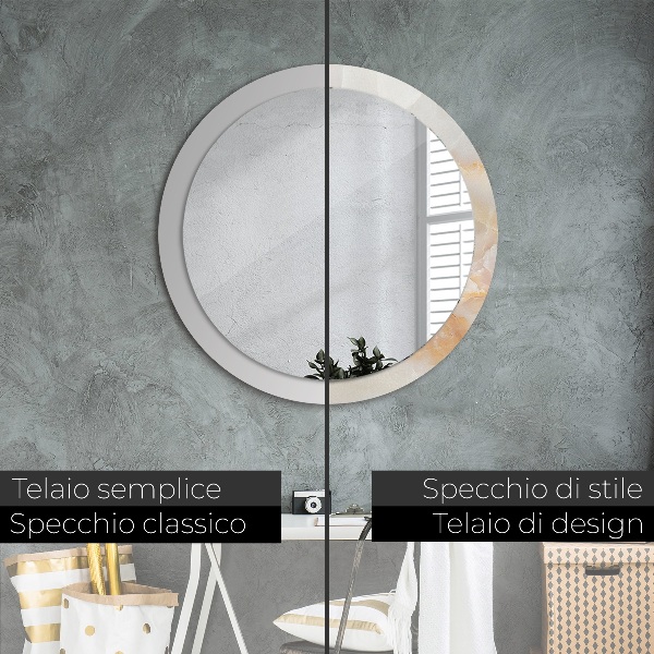 Runder spiegel mit dekoration Marmor onyx