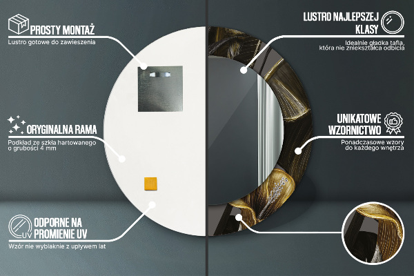 Runder spiegel bedrucktem rahmen Hibiskusblüten