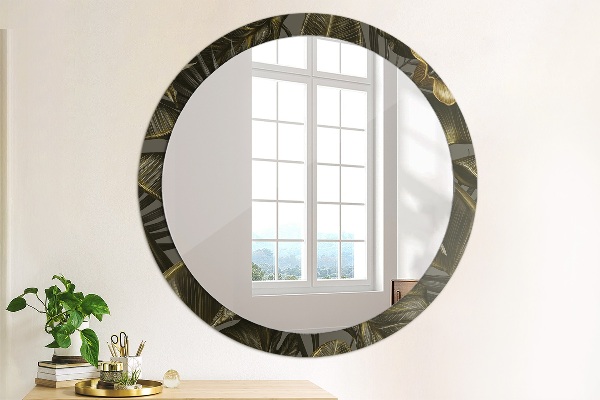 Runder spiegel bedrucktem rahmen Hibiskusblüten