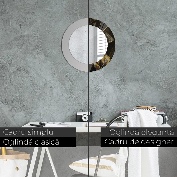 Runder spiegel bedrucktem rahmen Hibiskusblüten